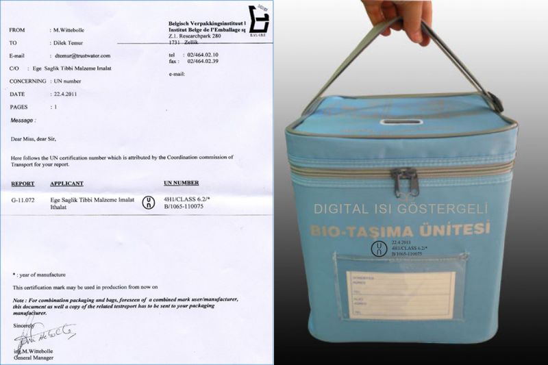Cold Chain transport culture container with digital indicator (cardboard box)